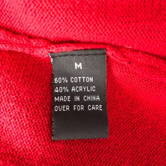 B Design Open Front Red Cardigan Size Medium - Picture 10 of 12